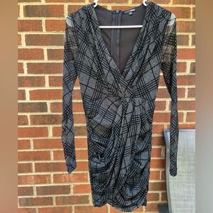 Fashio nova, black glittery night dress